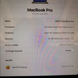 MacBook pro (also trade for IPad)