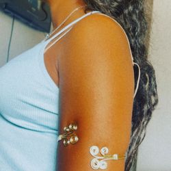 This Piece Can Be Used As A Bracelet Or Upper Arm Jewelry