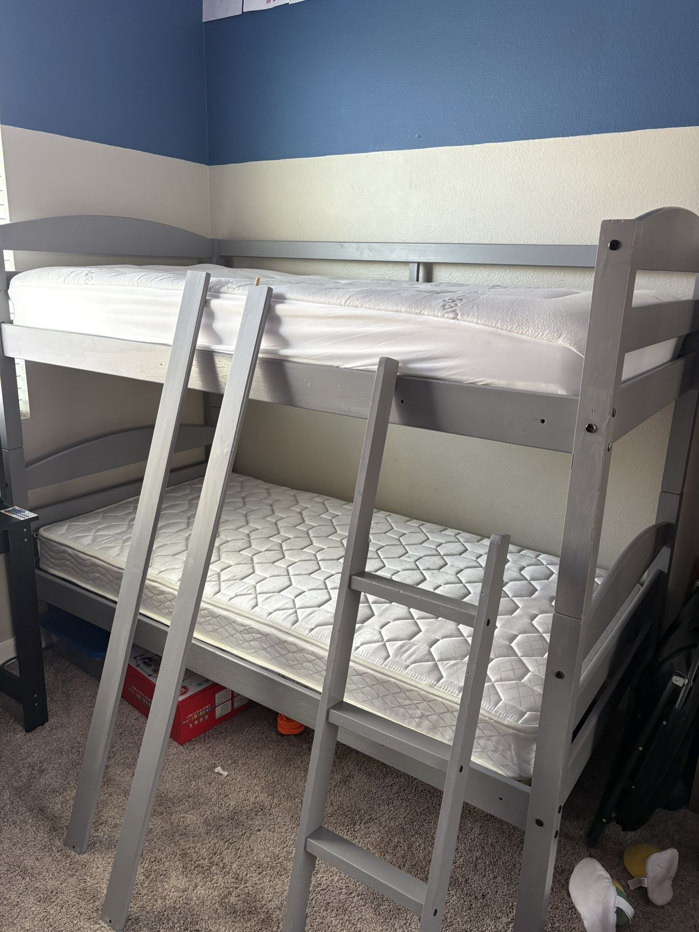 Twin Bunk Bed With Twin Mattresses