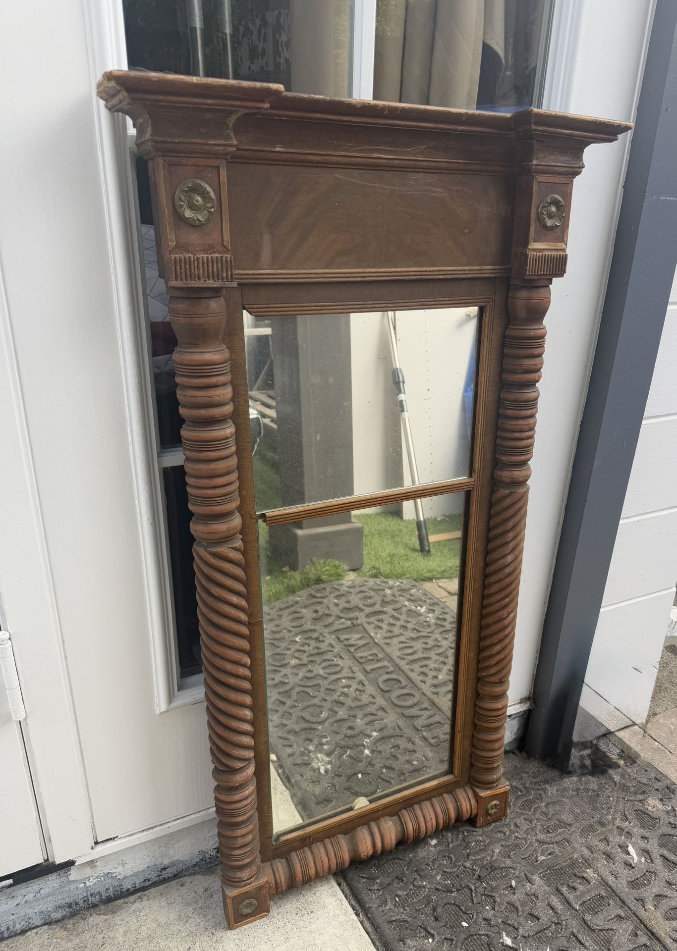 Antique Cherry And Mahogany Federal Mirror 1(contact info removed)
