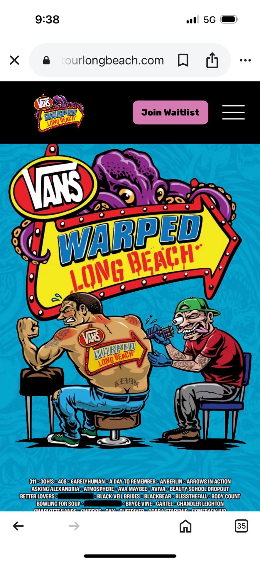 VIP Vans Warped Tour Long Beach 7/26 -7/27
