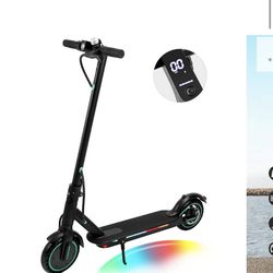 Artudatech 8.5 Inch Foldable Electric Scooter - Colorful LED Lights & Dual Brakes