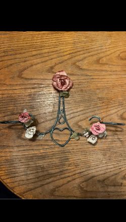Floral Heart Iron Metal Candle Holder Wall Mount 