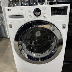 LG white front load washer 