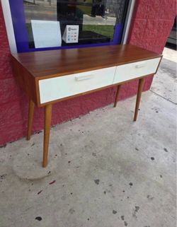 Mid century modern inspired console/entryway table with 2 storage drawers