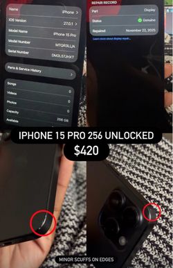 IPHONE 15 PRO 256 UNLOCKED