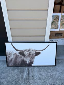Framed Highland Cow Canvas Wall Art