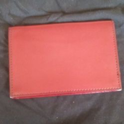 "Burgundy coach leather card holder small good
