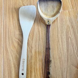 Used And New Wood 2 Kitchen Spatulas