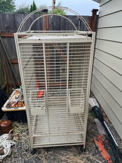 Large Metal Bird Cage with Dome Top