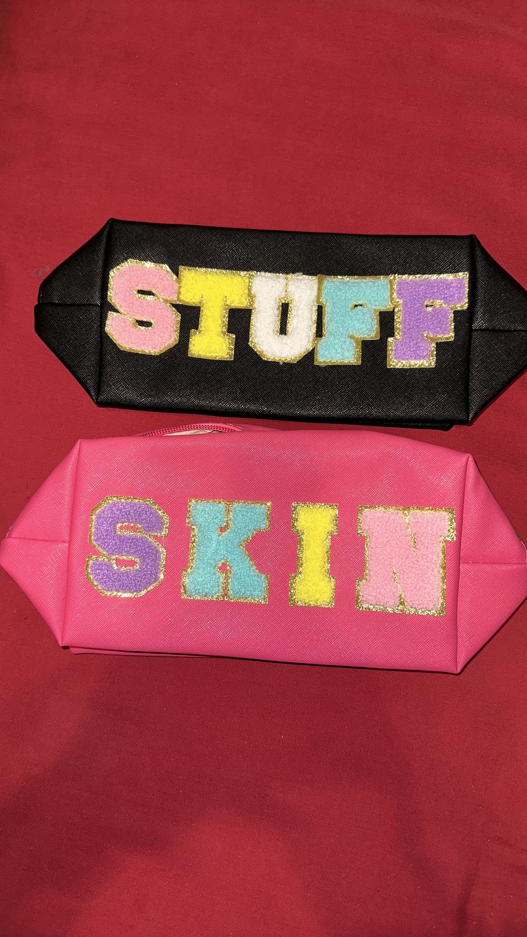 Pink and black travel bags