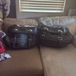 Harley Davison 2000s Studded Saddlebacks For Motorcycle 