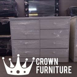 White Dresser 8 Drawer 