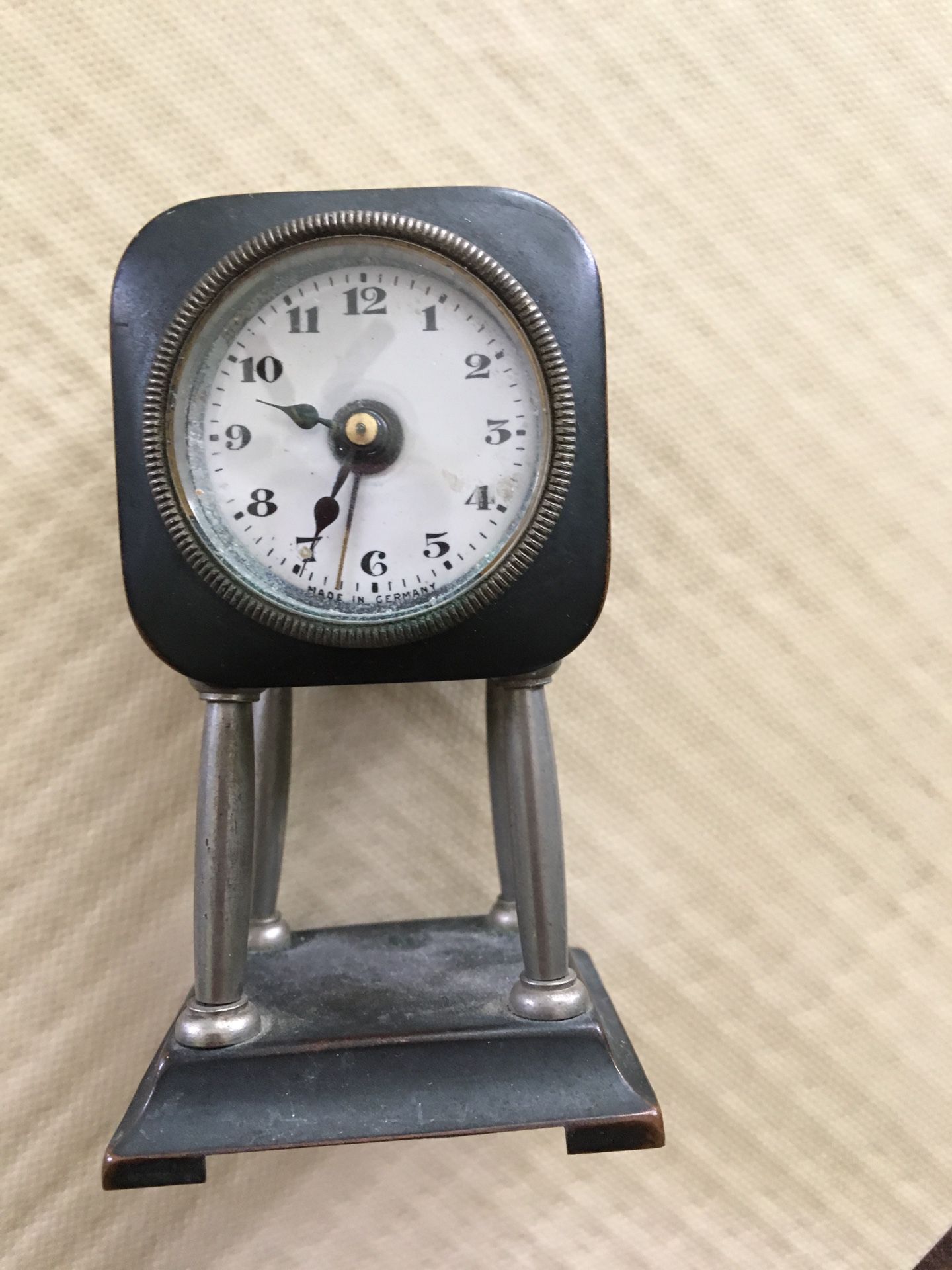 Antique German made travel alarm clock