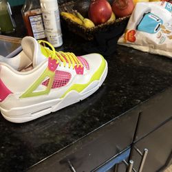 White Lemon Pink Retro 4 Jordans