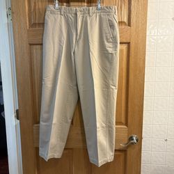 Arizona Casual Khaki Pants Men’s 34X29 Pleated Chino - Flat Front - Five Pocket 