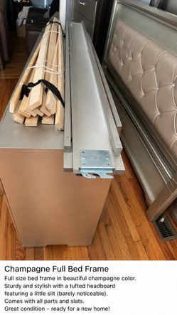 Champagne full size bed frame