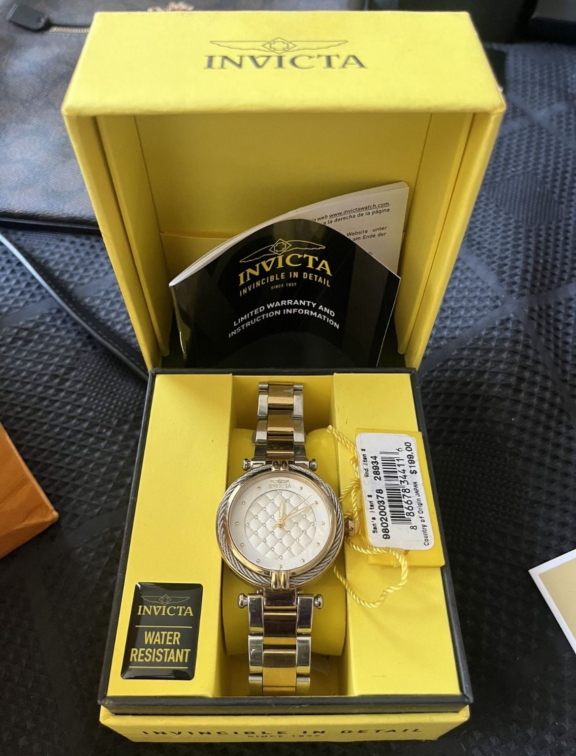 Invicta Watch Silver Gold Tone Waterproof