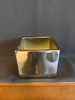 Square Metallic Ceramic Planter