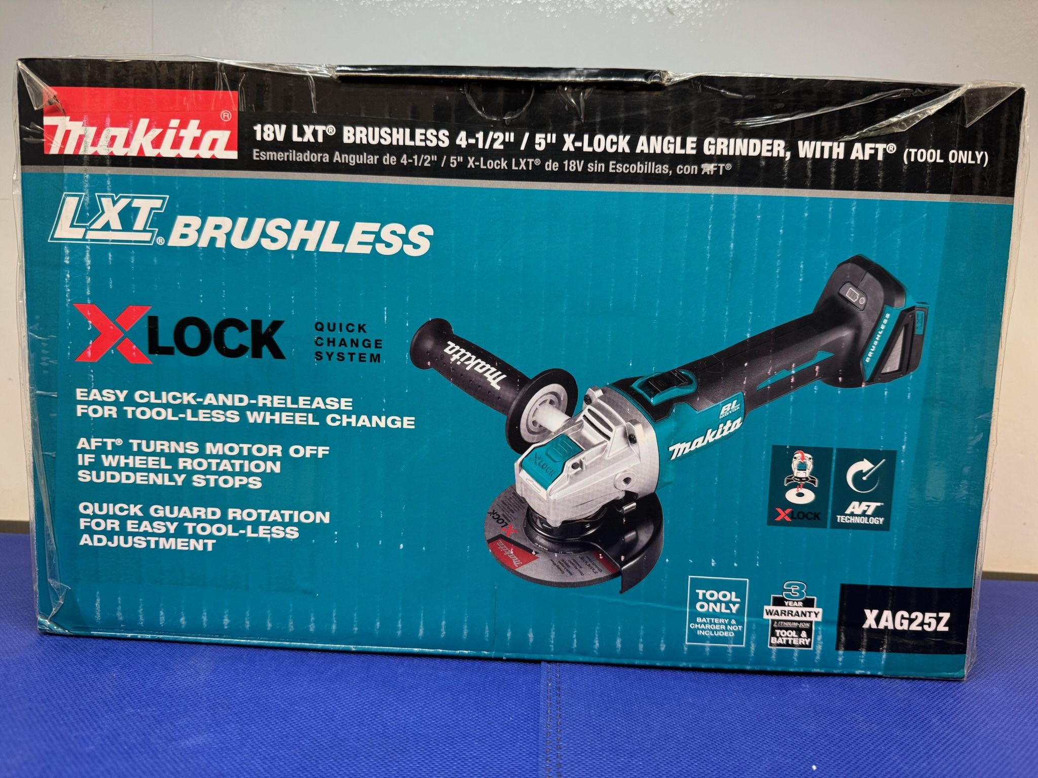 Makita XAG25Z 18V LXT Brushless Cordless 4-1/2" /5" X-LOCK Angle Grinder with AFT Tool Only NEW