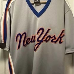 N.Y. Mets Gray Oversized Jersey Cooperstown Majestic A6240 (Large) READ BELOW!