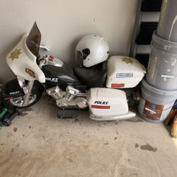 Kids Police Motorcycle Ride-On w/ Helmets (Needs Charger) 