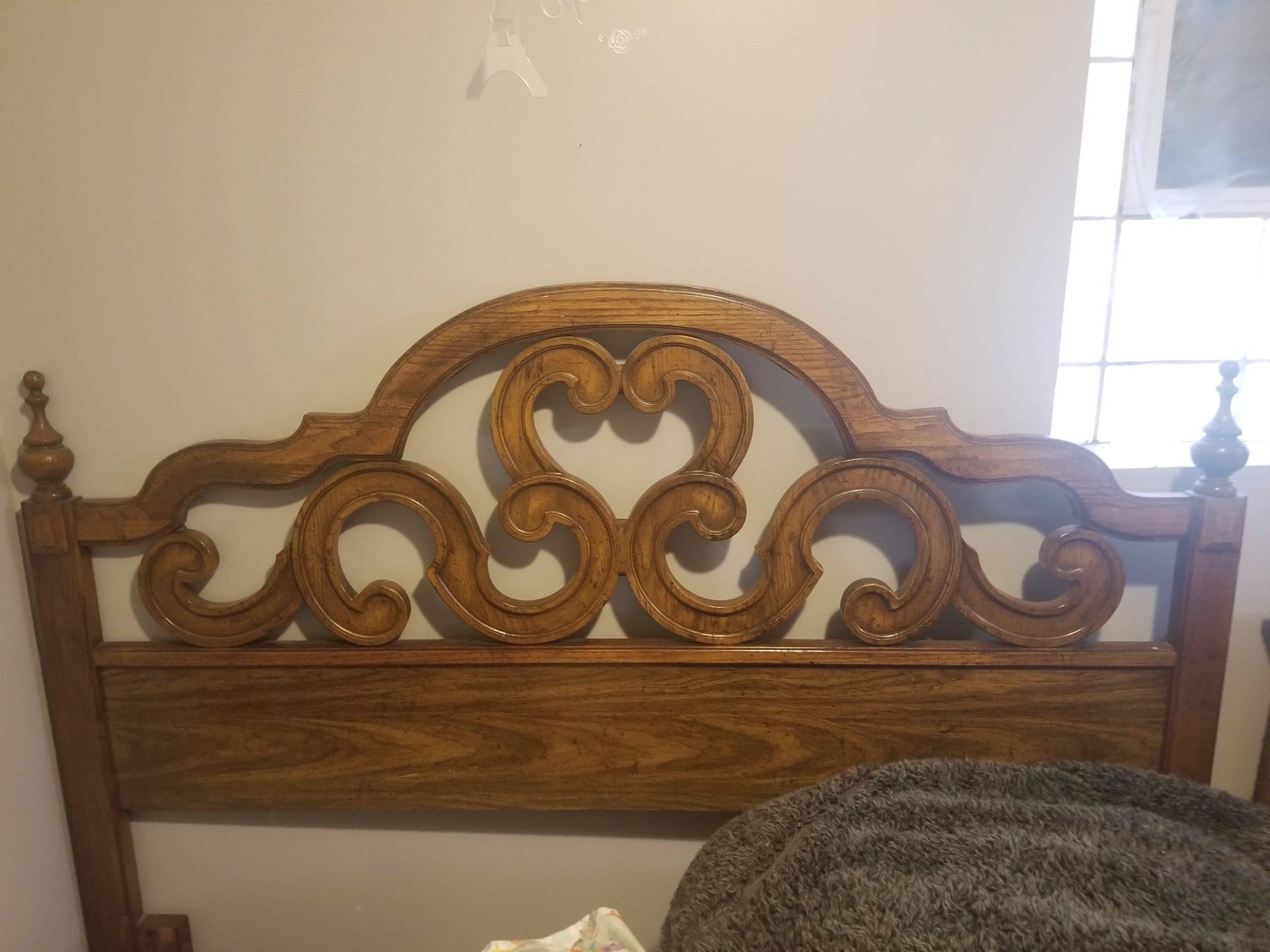 Solid wood vintage bed frame