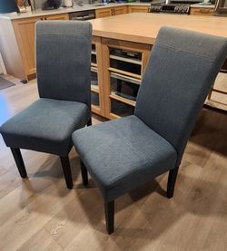 Two Denim Blue Dinning Chairs