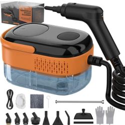 Steam Cleaner for Home & Car-Portable Handheld Steamer for Cleaning with 3-Level Handle, 15s Heat-Up, Large Tank, 16 Accessories - Clean Grease, Grout