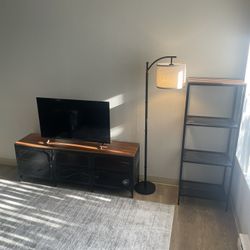 TV Stand/shelves/lamp 