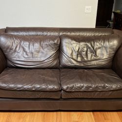 Brown Leather Sofa 