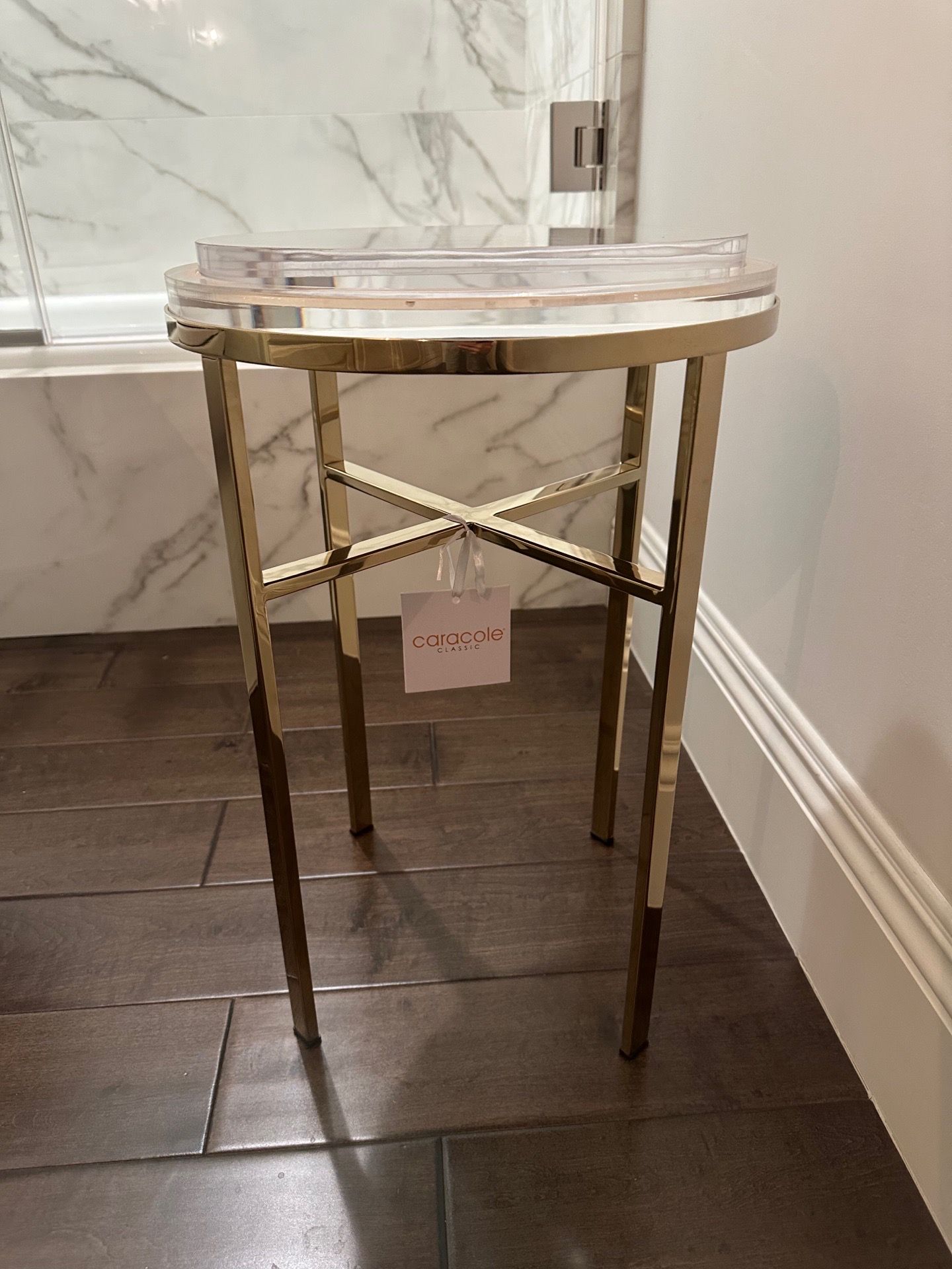 Caracole Classic “Sparkler” Acrylic Top With Crystals Accent Table
