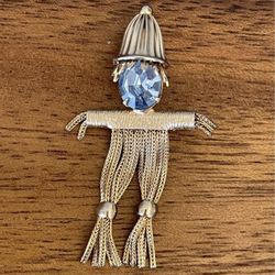 Vintage Scarecrow Brooch Pin