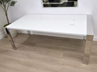 Desk with power outlets