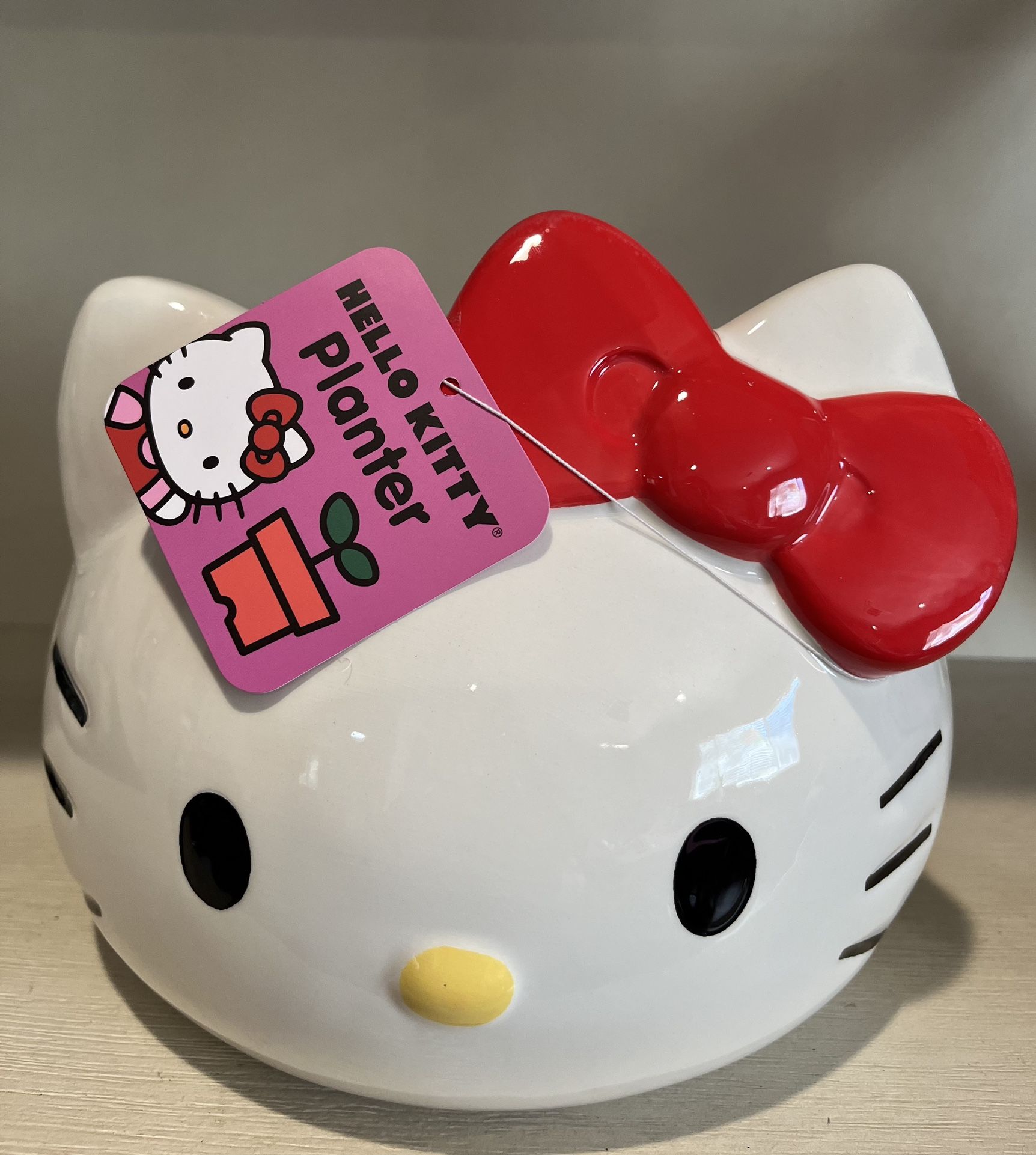 Hello Kitty Planter Red Bow 