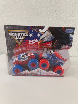 Monster Jam Stars and Stripes 2026 2 Pack Mutt and Sparkle Trucks Toys Hot Wheels