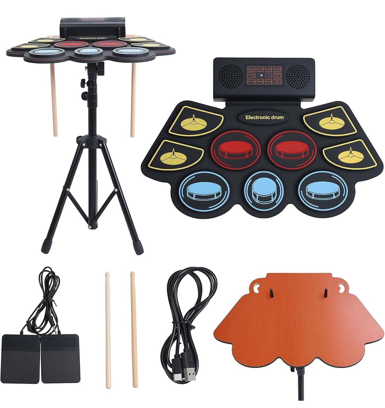 9 Pads Electric Drum Set