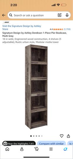 Signature Design by Ashley Derekson 1-Piece Pier Bookcase,