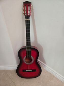 Red Burst Classical Acoustic Guitar