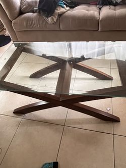 Wood / Glass Living Table