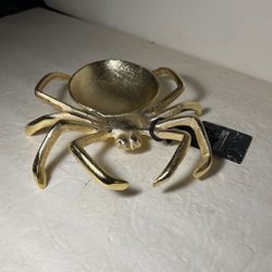 Halloween Gold Spider Metal Tabletop Candy/Decorative Bowl Brand New