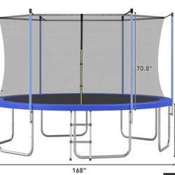 14 Ft Trampoline With Enclosure 