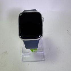 Unlocked Apple Watch Series 9 45MM Silver Aluminum White Sport Band MRMG3LL/A