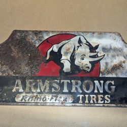 Armstrong Rhino Flex Tire Sign. Very Old
