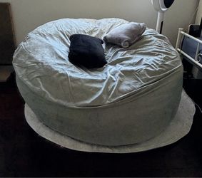 4FT Large 54” Sofa Bean Bag Chair With Pillow And Rug(Gray)