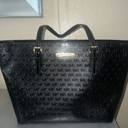 Michael Kors Black Patent Tote Bag 