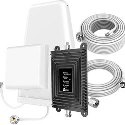 Cell Phone Booster for Home Office Compatible with All US Carriers Verizon AT&T Signal Boosts 5G 4G LTE 3G 2G Works on Band 2 4 5 12 13 17 25 66 Up to