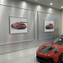 Porsche GT3 RS Canvas Wall Art Set of 2 18x24 Sports Car Poster, Supercar Luxury Car Decor