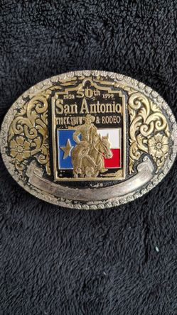 1999 San Antonio Stock Show And Rodeo Belt Buckle 