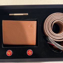 Genuine Leather Men Wallet Gift Set